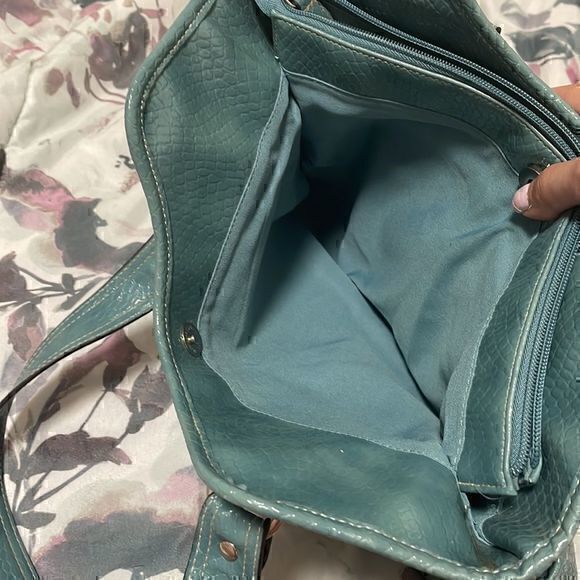 Y2K turquoise and silver shoulder medium size handbag - Picture 9 of 12